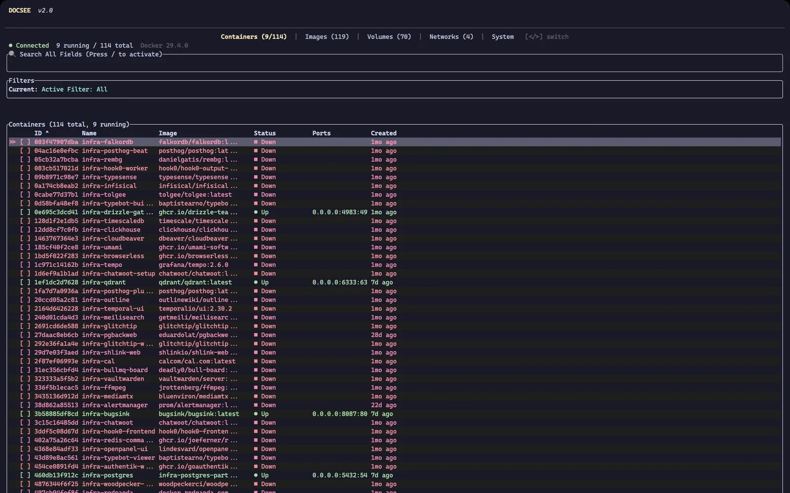 DocSee TUI — Terminal Docker Manager preview