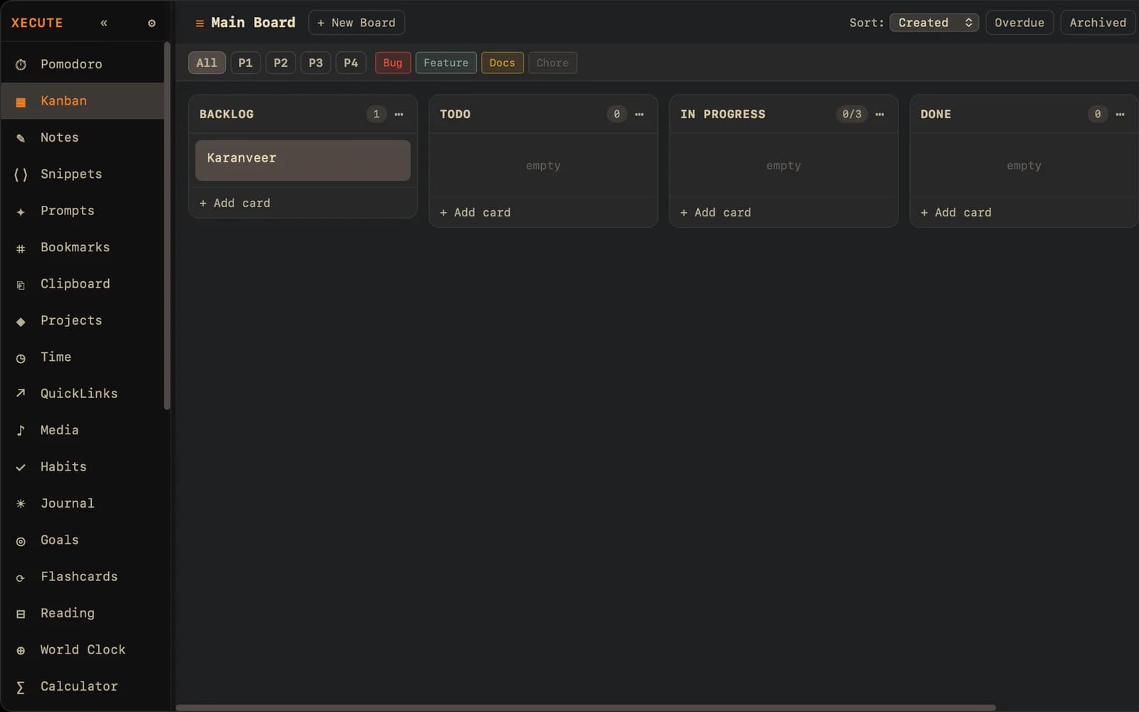 Xecute — Productivity Command Center preview